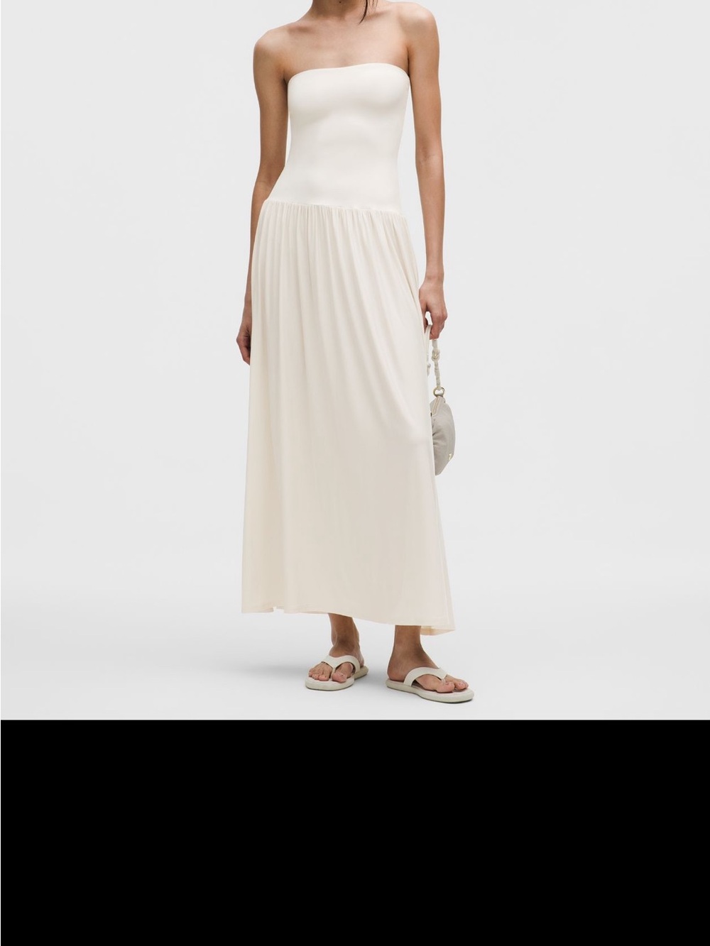 Lululemon 2 in 1 Strapless Cream Maxi Dress and fold over Skirt